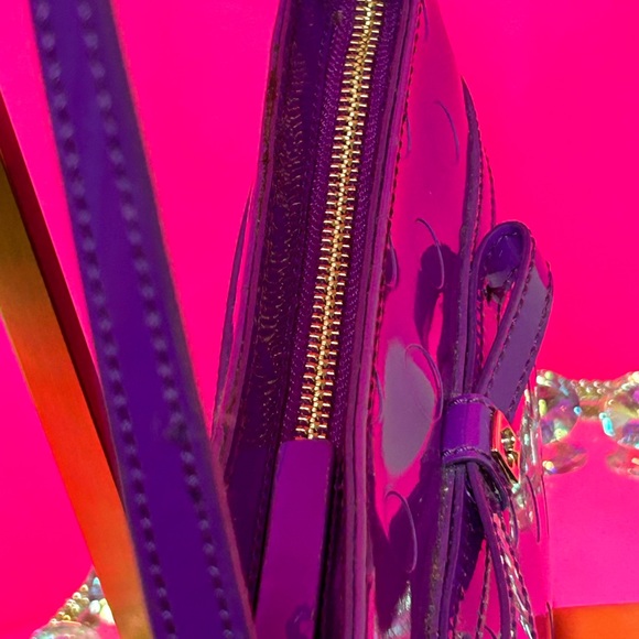 Kate Spade New York Purple Patent Circle-Embossed Shoulder Bag Approx. 9.5 x 5.5 - Picture 9 of 13